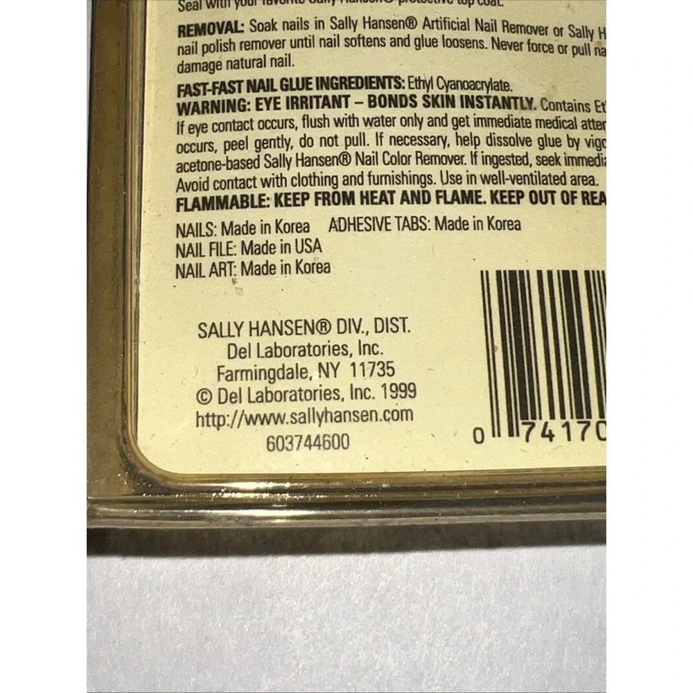 Vintage‎ 1999 Sally Hansen Press On Instant Nails Royal Red 37446 Oval Sealed